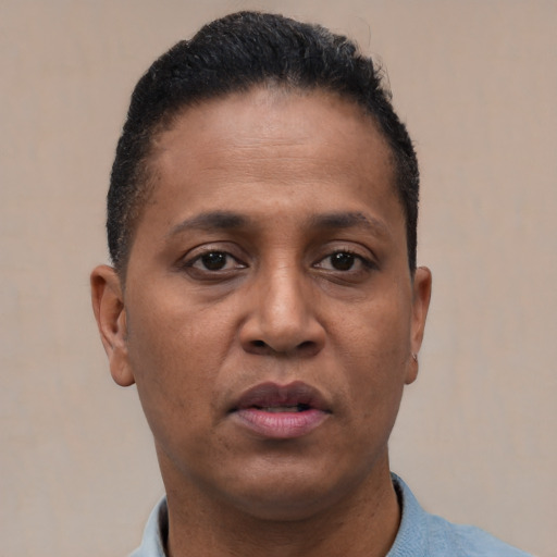 Neutral latino young-adult male with short  brown hair and brown eyes