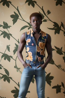 Togolese teenager boy with  ginger hair