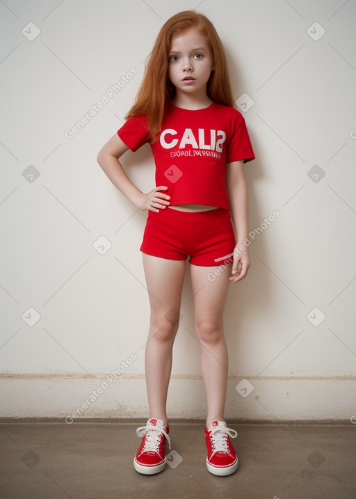 Brazilian child girl with  ginger hair