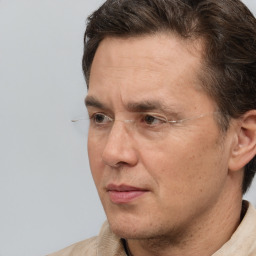 Neutral white adult male with short  brown hair and brown eyes