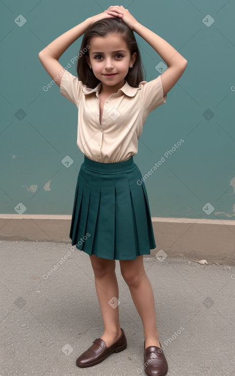 Algerian child girl with  brown hair