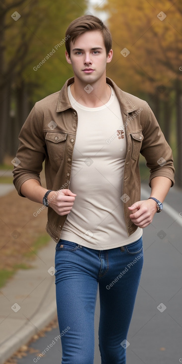 Adult male with  brown hair