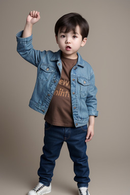 Korean infant boy with  brown hair