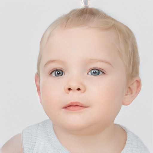 Neutral white child male with short  brown hair and blue eyes