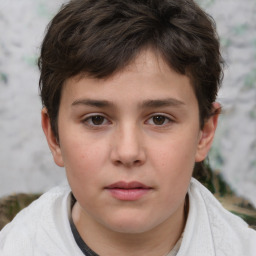 Neutral white child male with short  brown hair and brown eyes