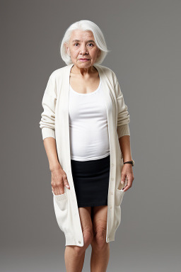 Peruvian elderly female with  white hair