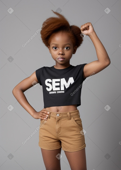 African american child female with  ginger hair