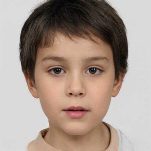 Neutral white child male with short  brown hair and brown eyes