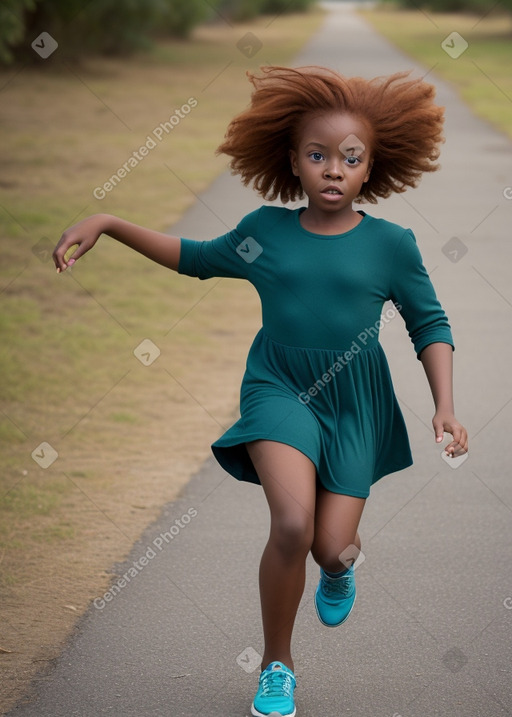 African american child female with  ginger hair