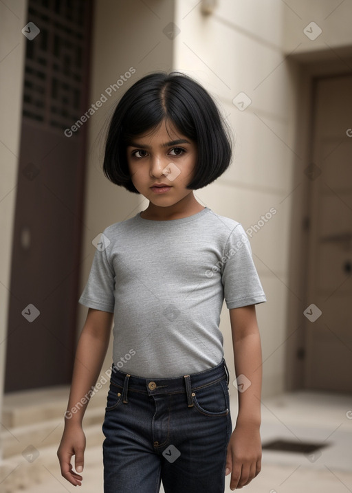 Qatari child boy with  black hair