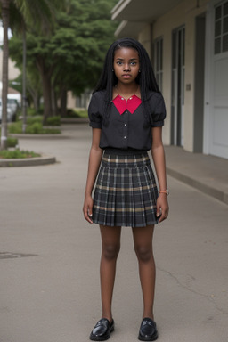 Jamaican teenager female with  black hair