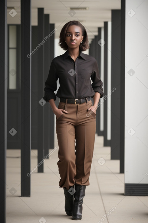 Sudanese adult non-binary with  brown hair