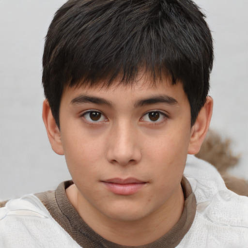 Neutral asian young-adult male with short  brown hair and brown eyes