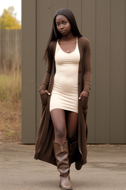 Teenager female with  brown hair