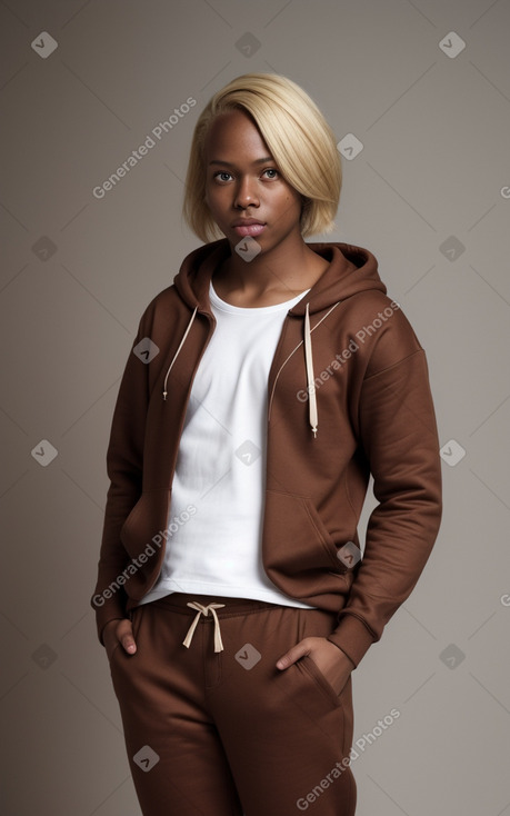 Adult non-binary with  blonde hair