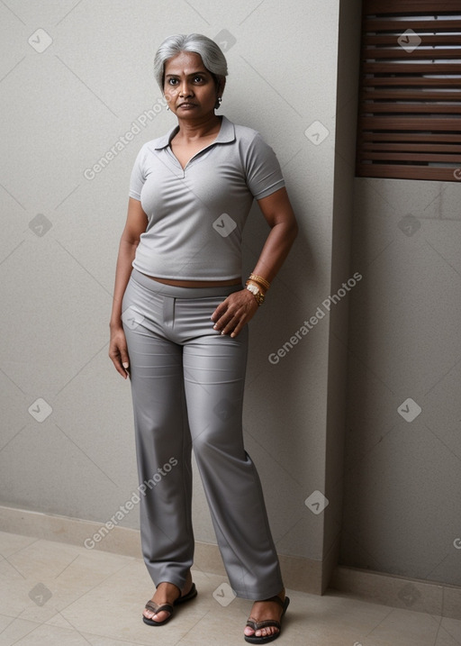 Sri lankan middle-aged female with  gray hair