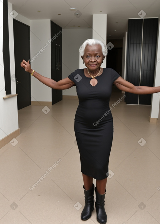 Togolese elderly female with  black hair