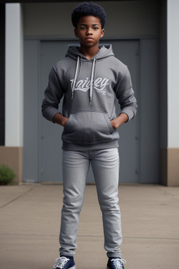 African american teenager boy with  gray hair