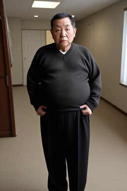 Chinese elderly male with  black hair