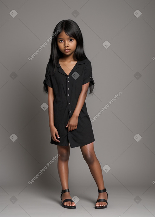 Child female with  black hair