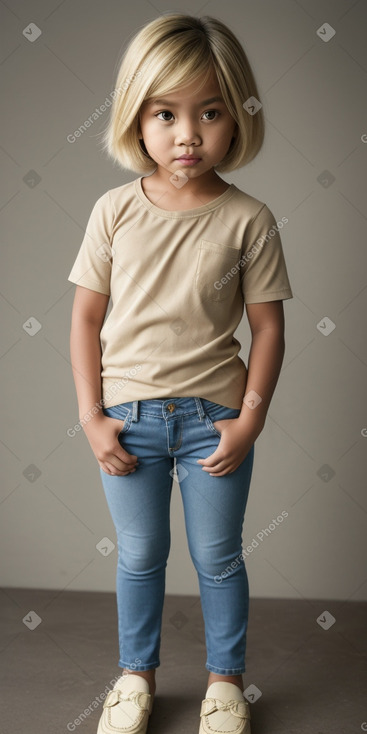 Filipino child girl with  blonde hair