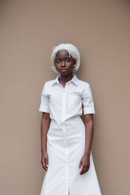 Togolese teenager girl with  white hair