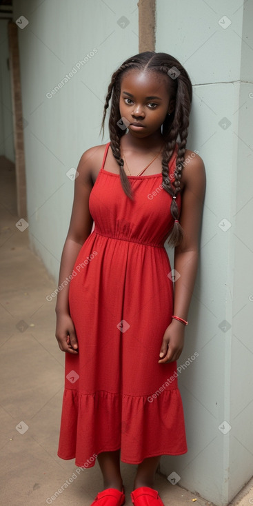 Ghanaian teenager girl with  brown hair