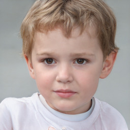 Neutral white child male with short  brown hair and brown eyes