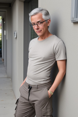 Adult non-binary with  gray hair