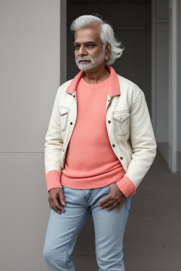 Indian 45 years male with  white hair