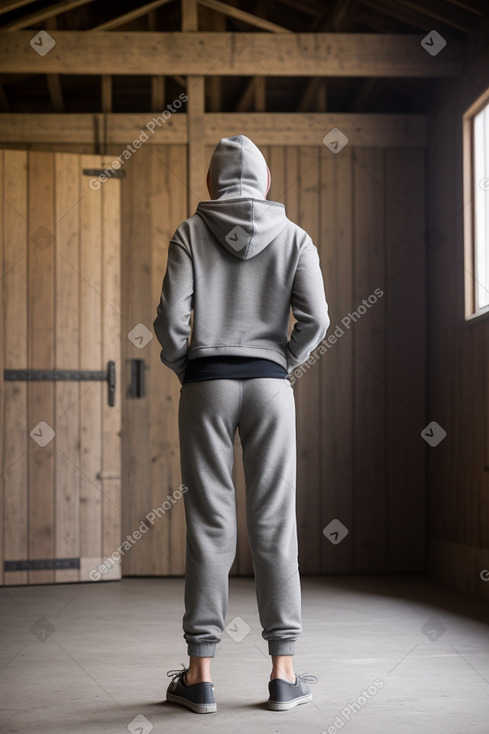 Slovak teenager boy with  gray hair