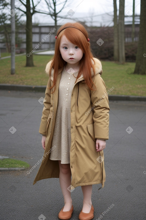 Japanese child girl with  ginger hair