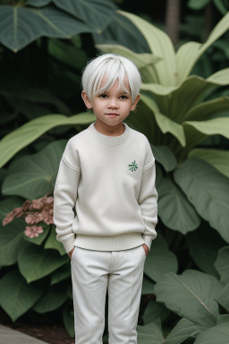 Indonesian child boy with  white hair