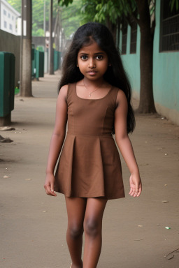 Sri lankan child female with  brown hair