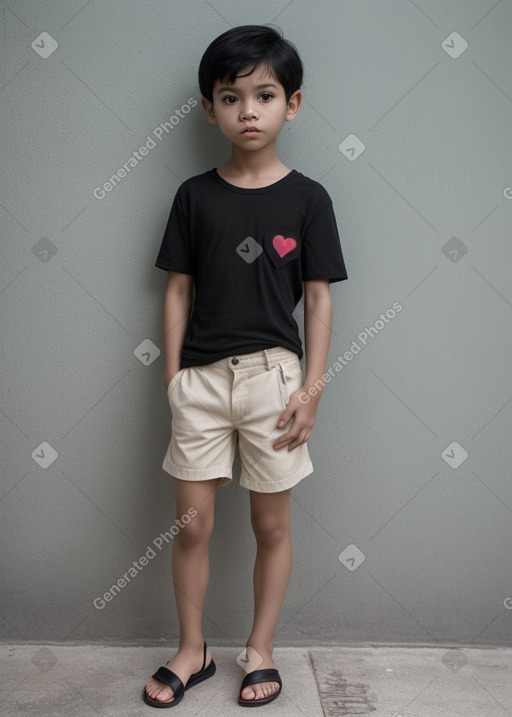 Singaporean child boy with  black hair