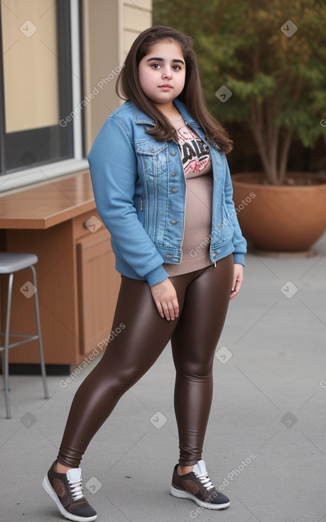 Arab teenager girl with  brown hair