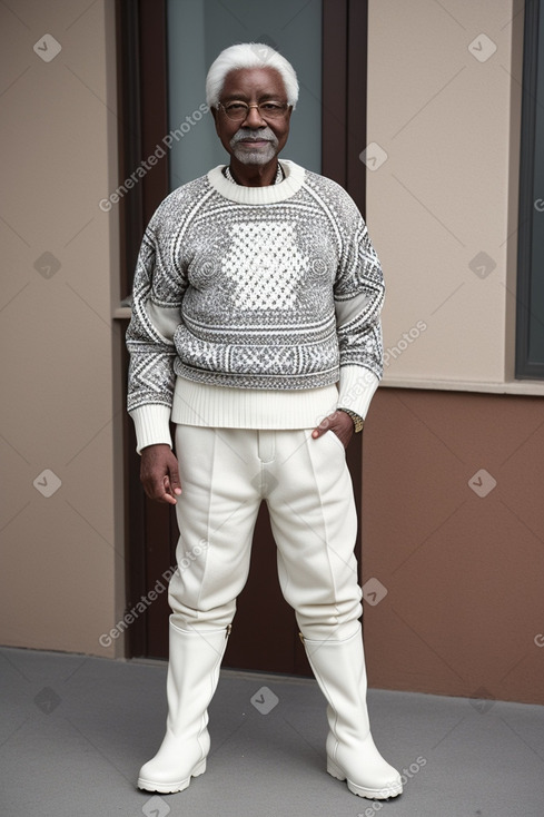 African american elderly male with  white hair