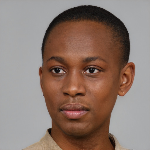 Neutral latino young-adult male with short  brown hair and brown eyes