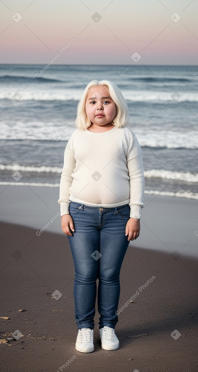 Libyan child girl with  white hair