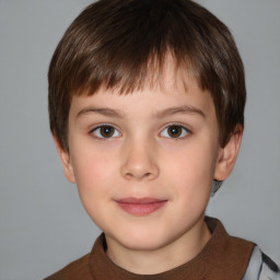 Neutral white child male with short  brown hair and brown eyes