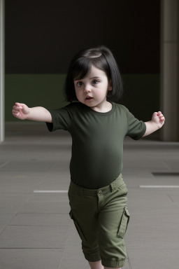 British infant girl with  black hair