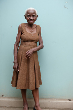 Tanzanian elderly female with  brown hair