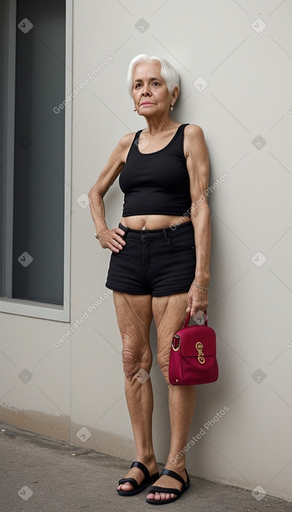 Panamanian elderly female with  white hair