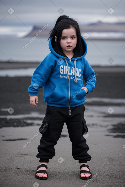 Icelandic child female with  black hair