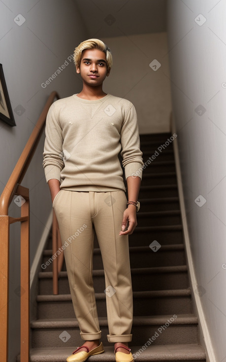 Sri lankan young adult male with  blonde hair