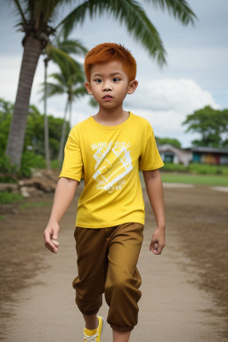 Filipino child boy with  ginger hair