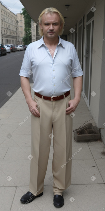 Ukrainian middle-aged male with  blonde hair