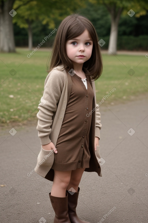 French child female with  brown hair