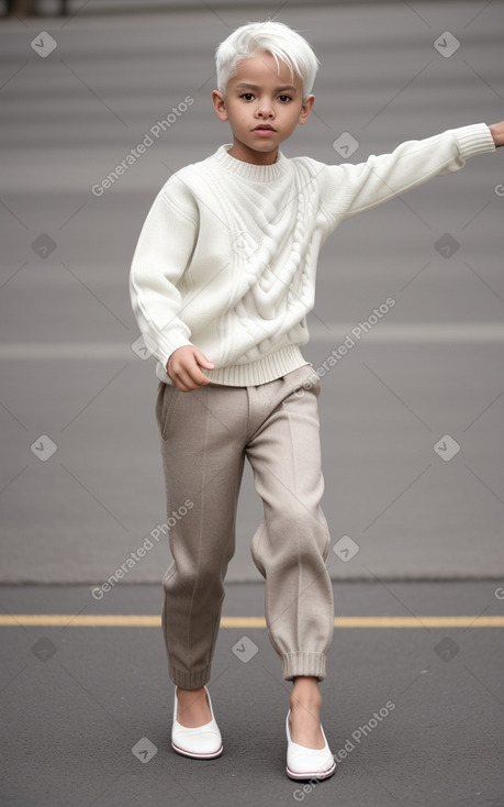 Peruvian child boy with  white hair