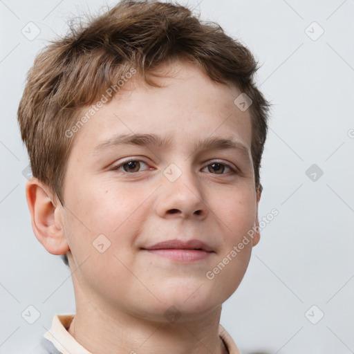 Neutral white young-adult male with short  brown hair and grey eyes